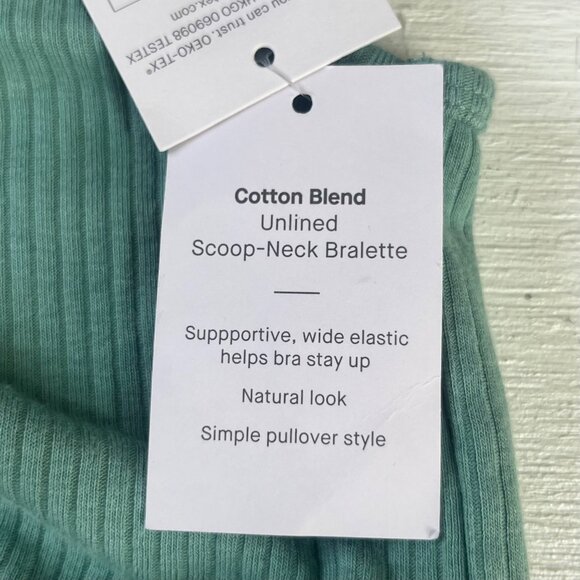 Auden Unlined Scoop Neck Bralette Medium Teal Blue Green New - Picture 8 of 12
